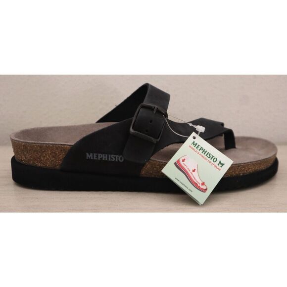 Mephisto Women's Sz 37 US 7 Black Nubuck Leather Helen Sandals - Picture 6 of 14